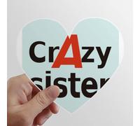 La Soeur la Plus Cool et la Plus Folle Les Autocollants d'ordinateur ou de Bagage avec la Forme de cÅ“ur