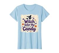 La sorcière d'halloween ferait Mieux de m'amuser avec Mes Bonbons ou Mes friandises T-Shirt, Femme, Bleu Céleste, XS