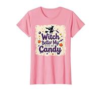 La sorcière d'halloween ferait Mieux de m'amuser avec Mes Bonbons ou Mes friandises T-Shirt, Femme, Rose, XS