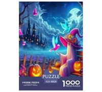 La sorcière Puzzle 1000 Pièces Cadeau Unique Halloween Jeu Éducatif Challenge Toy À De Qualité Supérieure Peinture Art pour Adultes Et Enfants 38x26cm/1000pcs