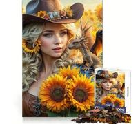 La Sorcière Tournesol Puzzle 1000 Pièces Cadeau pour Adultes Jeu de Logique Fin Loisirs Doux Bords Soignés Joli Cadeau 38x52cm