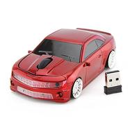 La Souris Automobile, La Souris d'ordinateur sans Fil Contrôle Doucement Le Mignon 2.4g pour Les Jeux (Rouge)