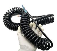 La spirale à ressort peut étirer le câble, Câble d'alimentation enroulé à volant électronique, 3 conducteurs, noir, section carrée de 4 mm, extensible 1 2 mètres(Stretch 2 meter)
