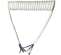La spirale à ressort peut étirer le câble, Câble d'alimentation spiralé rétractable blanc à 3 conducteurs 13AWG 2,5 mm² - Plusieurs tailles(Stretch 14 Meters)