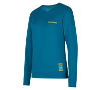 La Sportiva - Women's Climbing On The Moon Sweatshirt - Pull - M - turchese / giallo