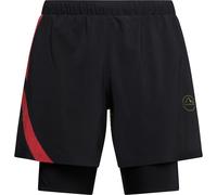 La Sportiva - Short léger et respirant - Flow 5" Short M Black/Yellow pour Homme en Silicone - Taille L - Noir Noir L