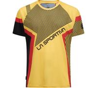 La Sportiva - T-shirt de running léger et respirant - Flow T-Shirt M Black/Yellow pour Homme - Taille L - Jaune Jaune L