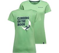 La Sportiva - T-shirt d'escalade en coton biologique - Moon Rock T-Shirt W Aspen Green pour Femme en Coton - Taille S - Vert Vert S