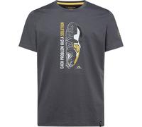 La Sportiva - T-shirt d'escalade en coton biologique - Solution T-Shirt M Carbon/Yellow pour Homme en Coton - Taille XL - Gris Gris XL