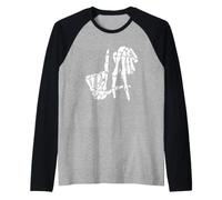 LA Squelette Hands - Costume d'halloween californien Los Angeles Manche Raglan