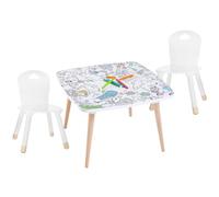 La Table d'activité à colorier pour Enfant thème Les Animaux Marins l'Océan avec 2 chaises 60x60x40cm