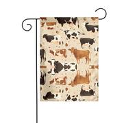 La taille précise de ce drapeau de jardin de la collection vache YYHWHJDE est de 30,5 x 45,7 cm, ce qui est un rapport d'or soigneusement conçu. Il s'adapte parfaitement à la grande majorité des