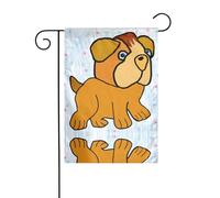 La taille précise de l'image carlin de dessin animé YYHWHJDE de ce drapeau de jardin est de 30,5 x 45,7 cm, ce qui est un rapport d'or soigneusement conçu. Il s'adapte parfaitement à la grande