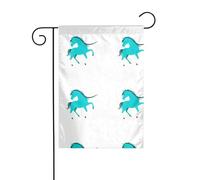 La taille précise de l'image licorne sarcelle YYHWHJDE de ce drapeau de jardin est de 30,5 x 45,7 cm, ce qui est un rapport d'or soigneusement conçu. Il s'adapte parfaitement à la grande majorité des