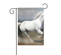 La taille précise de l'image YYHWHJDE cheval blanc de ce drapeau de jardin est de 30,5 x 45,7 cm, ce qui est un rapport d'or soigneusement conçu. Il s'adapte parfaitement à la grande majorité des