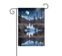 La taille précise de l'image YYHWHJDE Wild Moon de ce drapeau de jardin est de 30,5 x 45,7 cm, ce qui est un rapport d'or soigneusement conçu. Il s'adapte parfaitement à la grande majorité des
