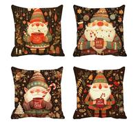 La tasse Coussin Canape 60 x 60 Lot de 4 Lin Taie Oreiller Rouge Coussins Canapé Housse de Coussin, Respirant Taies D'oreillers Coussins Décoratifs Carré Pillow Case, pour Salon Chaise Lit Jardin t-20
