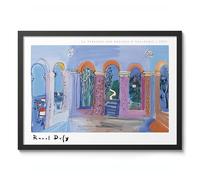 La Terrasse Aux Arcades À Vallauris Raoul Dufy - Affiche d'art vintage - Exposition d'art impressionniste - Art mural moderne - Décoration d'intérieur - A2 (cadre noir) - 62,5 x 45,1 cm