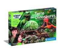 Clementoni Kit scientifique Le monde des dinosaures – Terrarium à créer avec 3 figurines