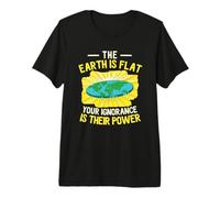 La Terre est Plate Design Théories du Complot Flat Earth Society T-Shirt Haut de Gamme