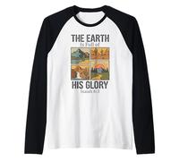 La Terre est Pleine de sa Gloire - Ésaïe 6:3 Retro Nature Manche Raglan