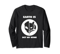 La Terre n'est Pas ma Maison Cat Alien Graphic Funny Manche Longue