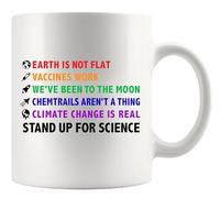 La Terre N'Est Pas Plate. Les Vaccins Fonctionnent. Nous Sommes Allés Sur La Lune. Science. Mug Humour Tasse À Café Mignonne Mug À Café Pour Cuisine Bureau L'École 330Ml