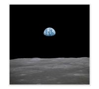 La Terre vue depuis la Lune, Apollo 11 Poster de NASA 60 x 60 cm Noir Tableaux Décoration murale