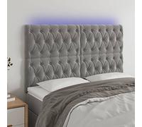 La tête de lit LED en velours gris clair 160x7x118/128 cm réglable avec bande LED pour couper offre un excellent soutien du dos pendant la lecture.