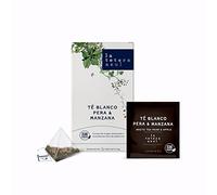 LA TETERA AZUL Thé blanc, poire et pomme. Cocktail exquis de thé blanc, pomme et poire. 20 pyramides emballées individuellement.