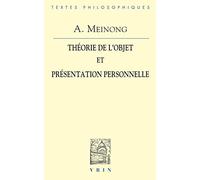 La théorie de l'objet et présentation personnelle