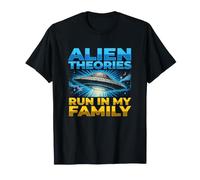 La théorie Extraterrestre UFO UAP est diffusée dans ma Famille : vérité et Faits sur Le Complot T-Shirt
