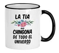La Tia Mas Chingona De Todo El Universo Mug À Café Élégantes Mug Humour Tasse À Café Pour Boissons Chaudes Chocolat Chaud Travail 330Ml