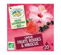 LA TISANIERE - Infusion Bio Fruits Rouges & Hibiscus, Saveur Fruitée et Acidulée (20 Sachets) - Lot de 3 - vendu par Lot