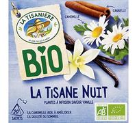 LA TISANIERE - Infusion Bio Nuit 20 Sachets - Lot De 4 - Offre Special