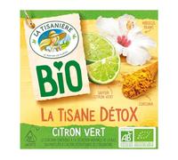LA TISANIERE - Infusion Détox au Citron Vert Bio, Saveur Fraîche et Tonifiante (20 sachets) - Le Lot De 3