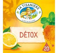 LA TISANIERE - Infusion Détox Revitalisante au Curcuma, Citron et Menthe, 25 Sachets 37,5g - Le lot de 3