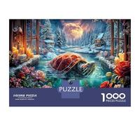 La Tortue dans La Piscine Puzzle pour Adultes 1000 Pièces, Faune Sauvage Jeux Éducatifs Et Défiant, Cadeau Exquis Et Décoration 38x26cm/1000pcs
