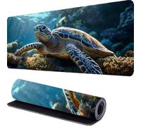 La Tortue Tapis de Souris Gamer 700 x 300 x 3mm Animaux Tapis Souris XXL Extended Mousepad Desk Mat avec Base en Caoutchouc Antidérapant, Mouse Pad pour Ordinateur, PC, Bureau, Maison r-121