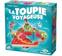 LA TOUPIE VOYAGEUSE - Jeu de société Enfants - Jeu 6 Ans - toupie - Jeu de société Famille - Défis/Missions - dextérité et adresse -Buzzy Games
