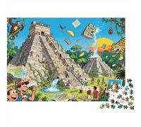 La Tour du Temple Maya de Tikal dans Un Émoi Monumental Puzzle en Bois Imperméable DIY Puzzles De 1000 Pièces pour Adultes Impossible Jeux Éducatifs