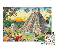 La Tour du Temple Maya de Tikal dans Un Émoi Monumental Puzzle en Bois Imperméable DIY Puzzles De 1000 Pièces pour Adultes Cadeaux Impossible Jeux Éducatifs