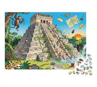 La Tour du Temple Maya de Tikal dans Un Émoi Monumental Puzzle en Bois Imperméable Puzzles De 1000 Pièces pour Adultes Cadeaux Impossible Jeux Éducatifs