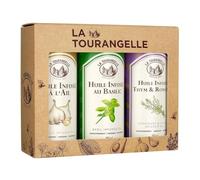 La Tourangelle® | Huile Colza Ail, Huile Colza Basilic | Huile Colza Thym et Romarin | Coffret Cadeau Huile Colza Assaisonnements Cuisine - 3 x 250 ml.