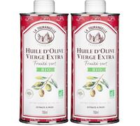 La Tourangelle - Huile d'olive vierge extra Bio - Fruité Vert - Extraite à froid - Riche en polyphénols & Omega 3 - Huile de qualité supérieure - 750ml (Lot de 2)