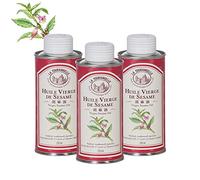 La Tourangelle - Huile Vierge de Sésame - Goût Intense de Sésame Toasté - Idéal pour Cuisiner le Poisson Cuits et Crus et les Woks - 250 ml - Lot de 3