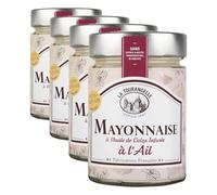 La Tourangelle - Mayonnaise à l'ail - À l'huile de colza infusée à l'ail - Mayonnaise 100% naturelle - Oeufs plein air - Fabrication française - 270g (Lot de 4)