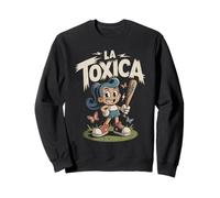 La Toxica Style rétro Cartoon Amusant Baseball Latino Sweatshirt