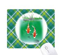 la tradition chinoise deux poissons réseaux verte grille pixel tapis de souris