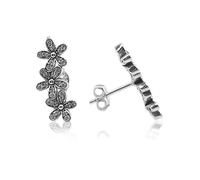 LA TRIADE STUDIO BOUCLES D'OREILLES FLEURS EN ARGENT 925 AVEC ZIRCONS, PLAQUÉS OR, OR ROSE OU RHODIUM COMPLICE DISCRET DE CHAQUE STYLE, DE LA LUMIÈRE DU JOUR À LA MAGIE D'UNE SOIR SPÉCIALE., 20 mm x 9
